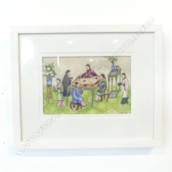 FINELY PAINTED CHINESE PLAYERS, 150 x 240mm