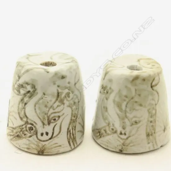 A Pair of Chinese Ming Dynasty Blue and White Dragon Paperweights H.60mm-John Perry Collections