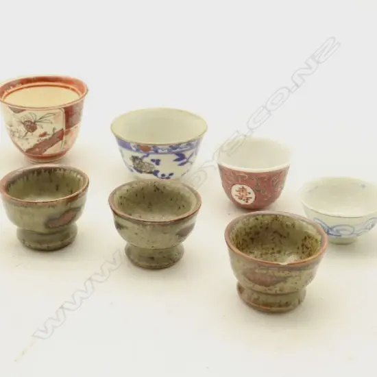 A Group of 4 Chinese & 3 Crewenna Small Cups some faults-John Perry Collections