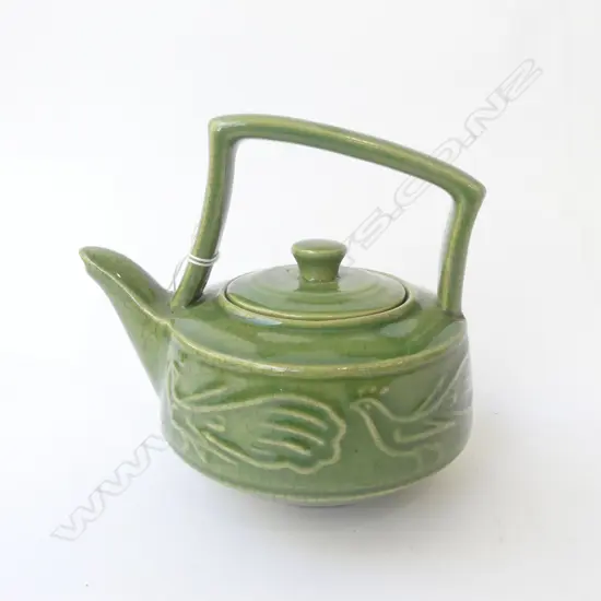 GREEN GLAZED TEAPOT H.150mm