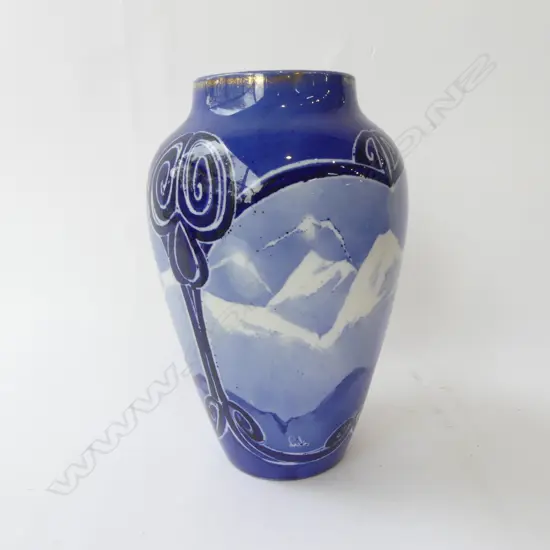 EUROPEAN ART NOUVEAU B/W VASE, H.200mm
