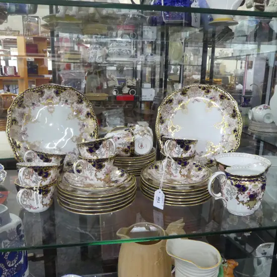 ASST. ROYAL CROWN DERBY 'IMARI' PATTERN TEA CHINA; COFFEE CANS, SAUCERS, CAKE PLATE, MILK, etc