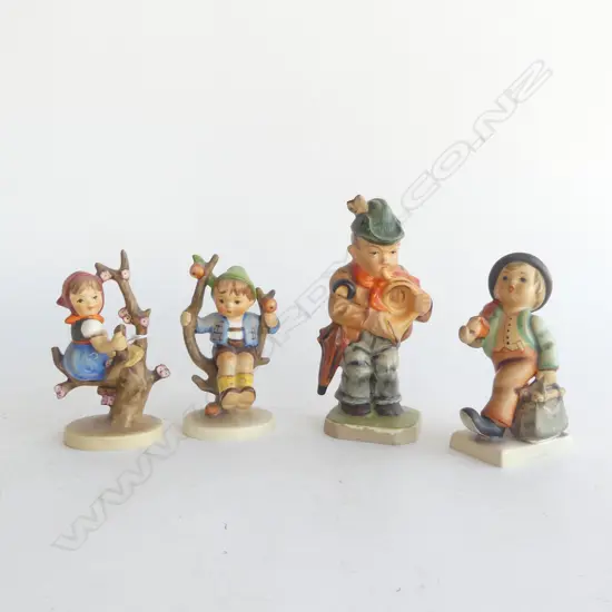 4 VINTAGE GERMAN BISQUE FIGURINES H.130mm (tallest)