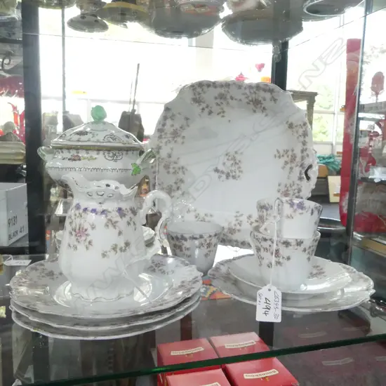 PART GERMAN PORCELAIN TEA SET & SPOODE MINI TUREEN