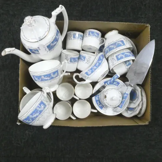 ASST. COALPORT 'REVELRY' INCL. 8 DEMITASSE C/S + COFFEE POT (hairlines), 7 TEA CUPS ETC