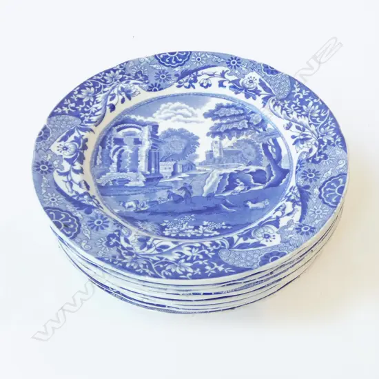 TEN ANTIQUE COPELAND SPODE ‘ITALIAN’ PLATES DATE:1927, D.230MM 