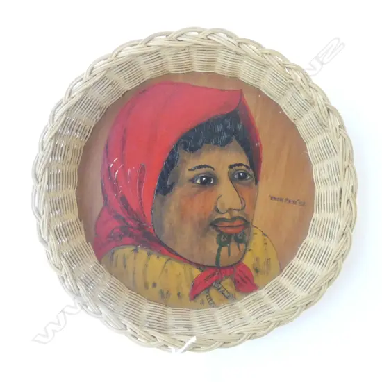 'CANE CRAFT' BASKET 'MAORI MAIDEN' 240mm dia