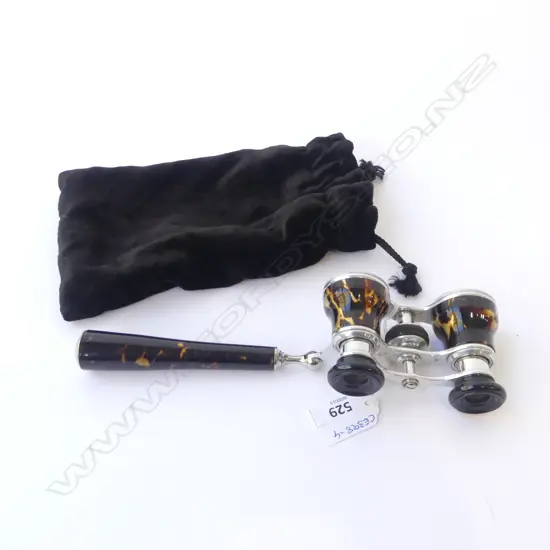 PAIR OF VINTAGE FAUX TORTOISESHELL OPERA GLASSES 