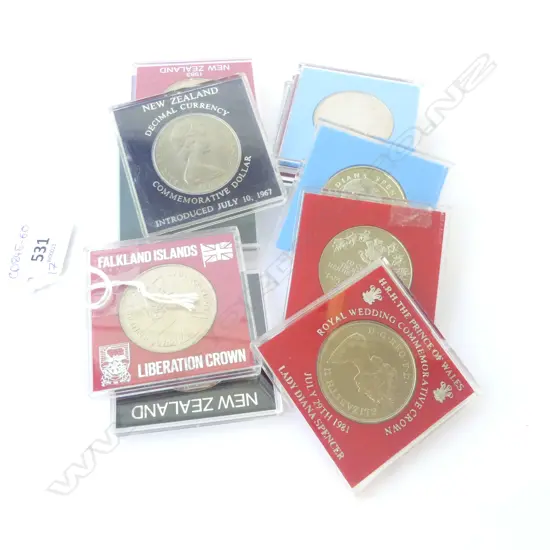 12 ASST. CASED N.Z./BRITISH COMMEMORATIVE COINS (please note number changed)