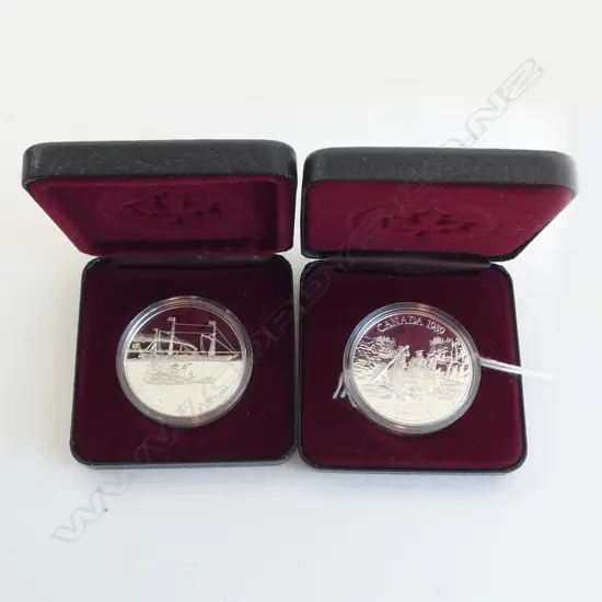 2 CANADA PROOF DOLLAR COINS 1989 & 1991. CASED