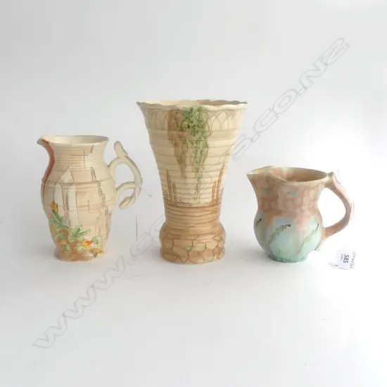 BESWICK VASE H200 MATCHING JUG H150MM BESWICK DECO JUG H110MM