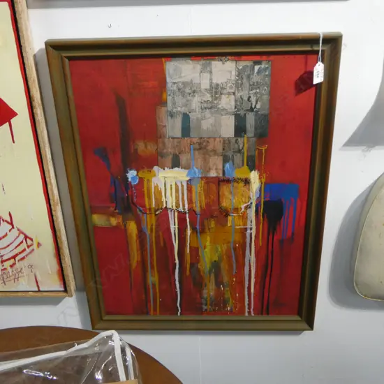 Frank Womble (1946-) painted assemblage artwork 'Thiz Iz The Way Bobzarted'? entitled verso 590 x 440mm. Provenance: From an artists estate