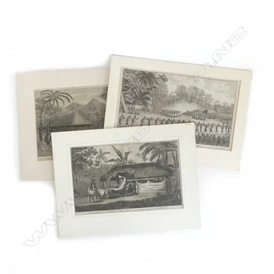 3 ETCHINGS FROM CAPTAIN COOKS PACIFIC EXPLORATION EX JOHN PERRY ESTATE...