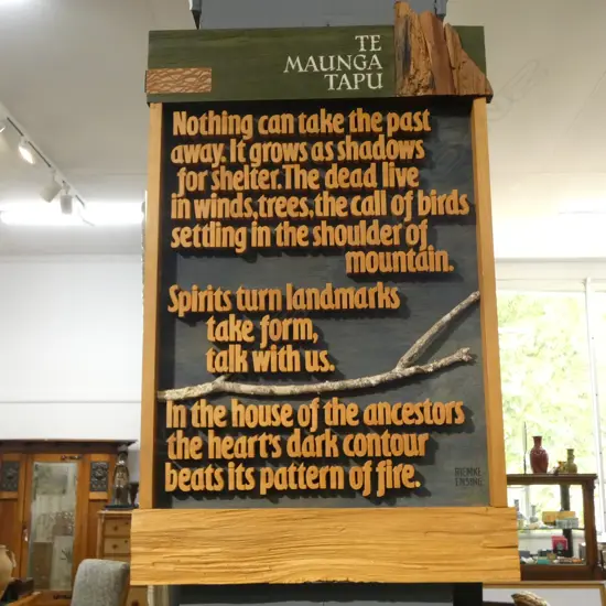 TARA MCLEOD WOOD CARVED RIEMKE ENSING POEM, 2005 650x405mm