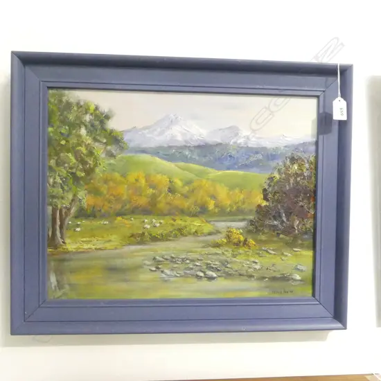 SYLVIA HENSON, 'WAIRARAPA LANDSCAPE', ACRYLIC ON BOARD 340x440mm