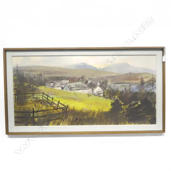 D. C. BAILEY 'FARM NR MOFFAT, DUMFRIESSHIRE' OIL ON BOARD 440x900mm