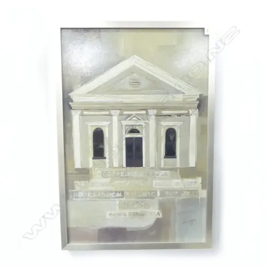 'ODDFELLOWS LODGE...' MIXED MEDIA ON CANVAS, SIGNED D'ALLFREY '05 900x600mm