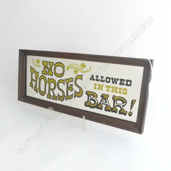 'NO HORSES' BAR MIRROR 435x180mm