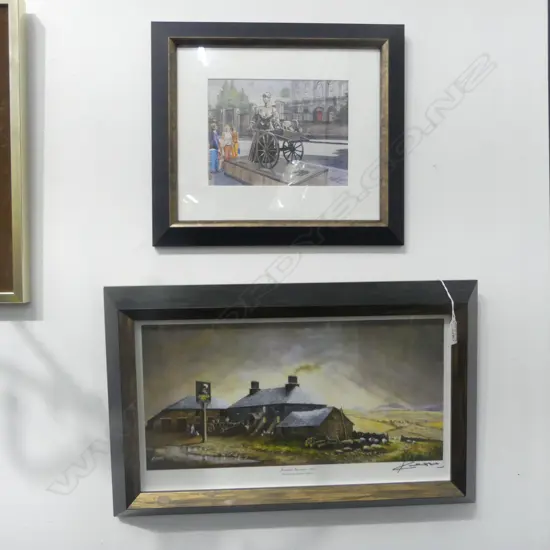 JAMAICA INN c.1850 repro from original painting by KERRIS, 200 X 410mm & MOLLY MALONE STATUE DUBLIN, DIGITAL PRINT