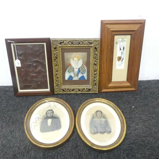 5 FRAMED PRINTS INCLUDING 2 FRAMED DUTCH PORTRAITS 190x130mm