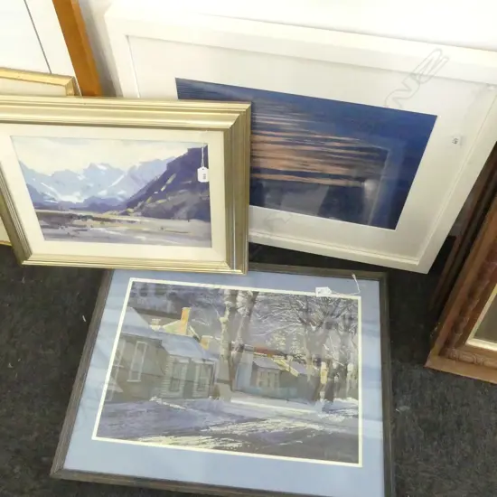 GRAHAM BRINSLEY PRINT, SIGNED PRINT 'SEASCAPE II' & ORIGINAL OIL OF QUEENSTOWN SIGNATURE INDISTINCT 