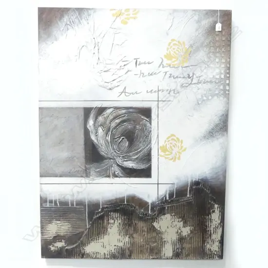 UNSIGNED MIXED MEDIA ON CANVAS 1210x900mm