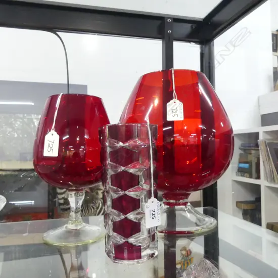 3 PCES. MURANO GLASS H.280mm