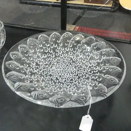 LALIQUE ROSCOFF SHALLOW BOWL, ETCHED MARK Dia.350mm