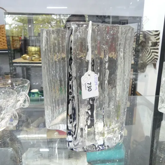 HEAVY GLASS MID-CENTURY DESIGN VASE H.180mm