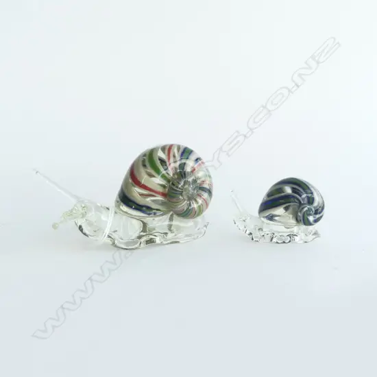 2 ART GLASS SNAILS L.120mm