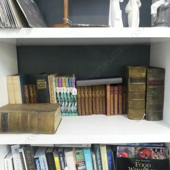 ASSORTED BOXES BOOKS; LEATHER SPINES, SET ETCS