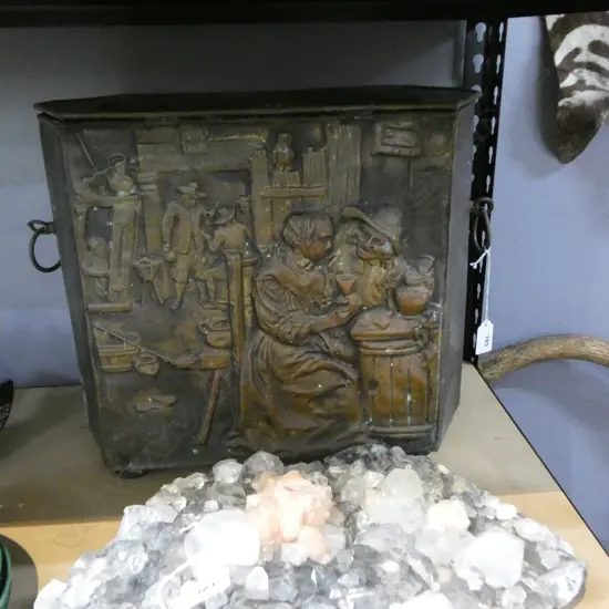 VINTAGE COPPER COALS BOX H.340mm