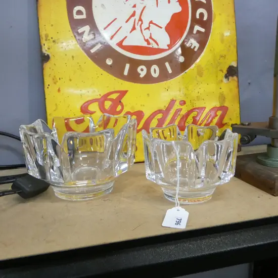 2 ORREFORS CRYSTAL BOWLS 115,145mm dia