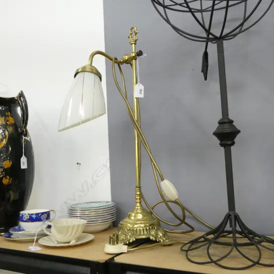 VINTAGE BRASS TABLE LAMP [WORKING] H550mm