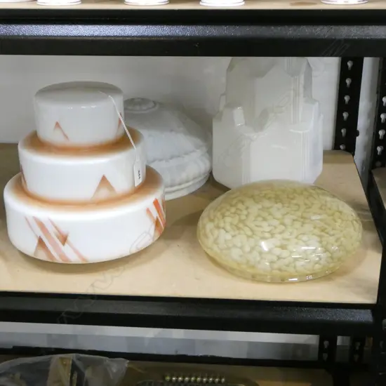 4 DECO GLASS LAMPSHADES