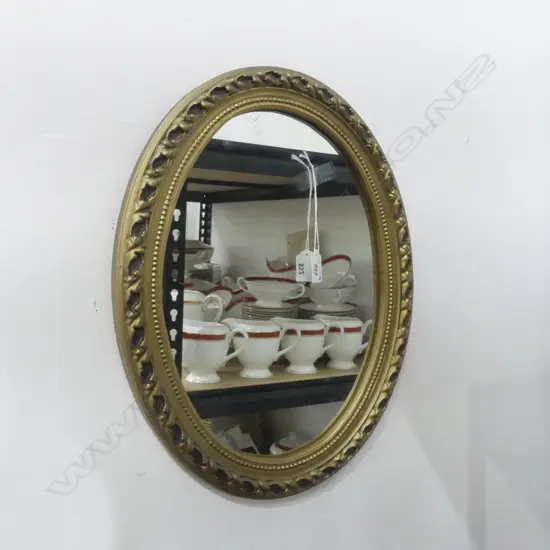 GOLD OVAL MIRROR 460x365mm