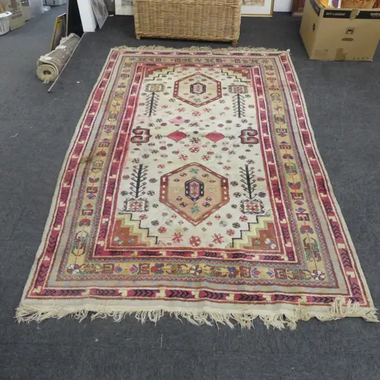 HAND KNOTTED WOOL PILE RUG 2400x1570mm MARKS