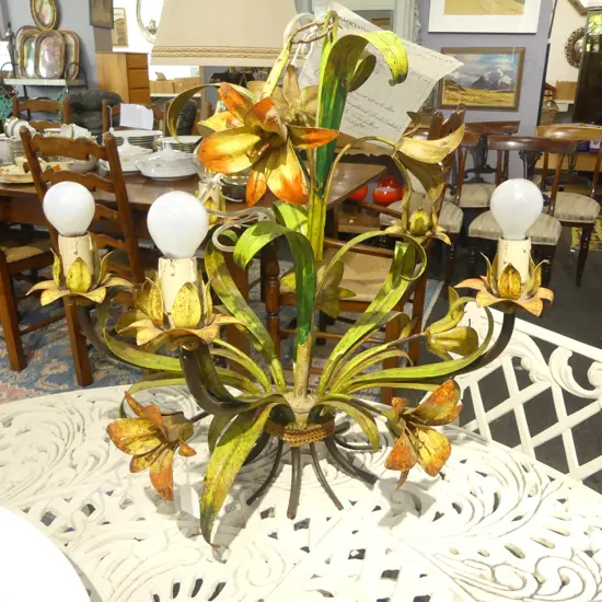 FRENCH PROVINCIAL CHANDELIER FROM THE LOIRE VALLEY, c1950; With receipt from Yvonne Sanders Antiques of $550, H.640mm