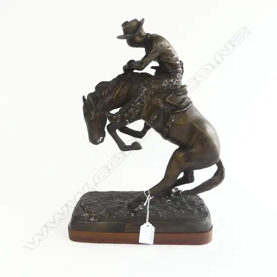 BRONZE AFTER REMINGTON 'THE RATTLESNAKE' H.380 x 250mm