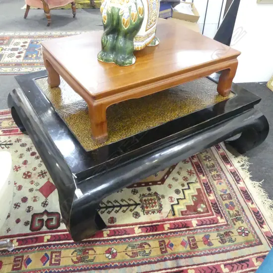 ORIENTAL EBONISED COFFEE TABLE 1400x1200x450mm