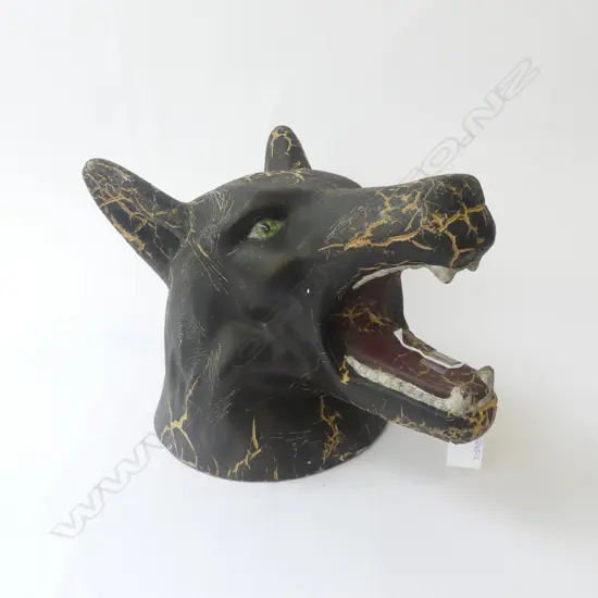 WOOD CARVED WALL HANGING WOLFS HEAD, H.320mm