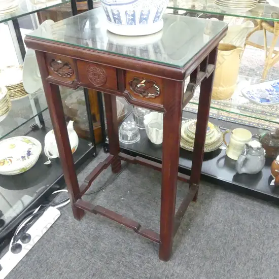 CHINESE CARVED ROSEWOOD TABLE 370x450x750mm