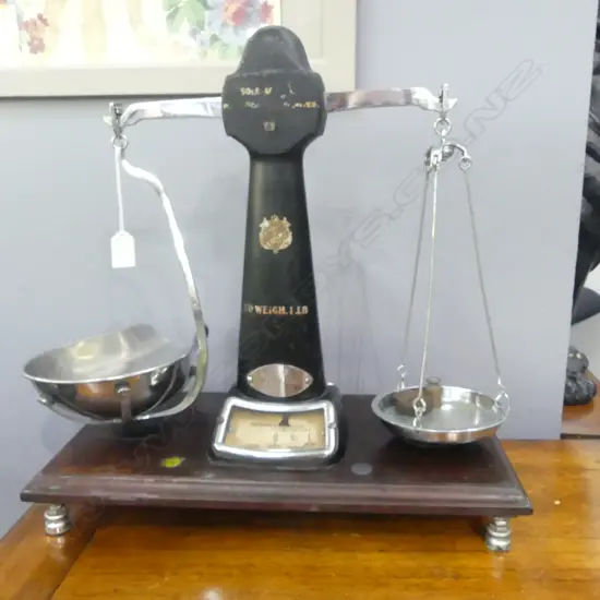   VINTAGE POOLEY SHOP SCALES + WEIGHTS