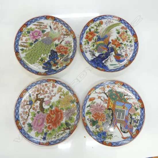 FOUR SATSUMA YAKI PLATES, Dia.160mm