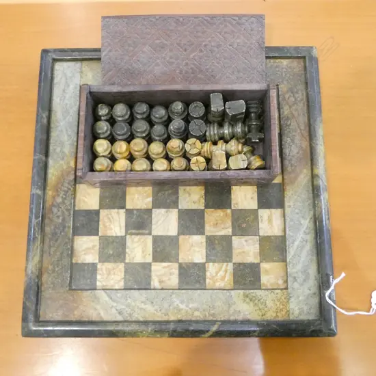 CARVED STONE CHESS SET 315x315mm