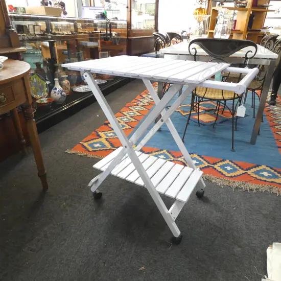 SLATTED WOODEN FOLDING TROLLEY 745x470x770mm