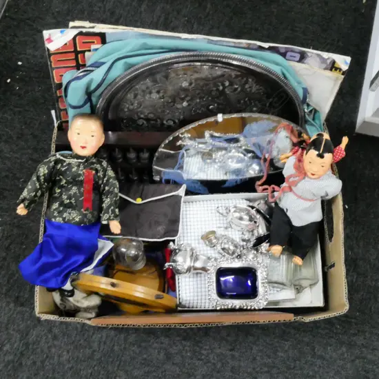 OROTON HANDBAG, MIRROR 290mm dia, AIR NZ BAG, ABACUS, EP ETC