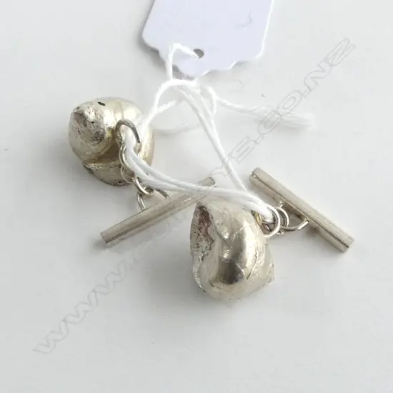 PR SILVER? SEASHELL CUFFLINKS 24.5grms