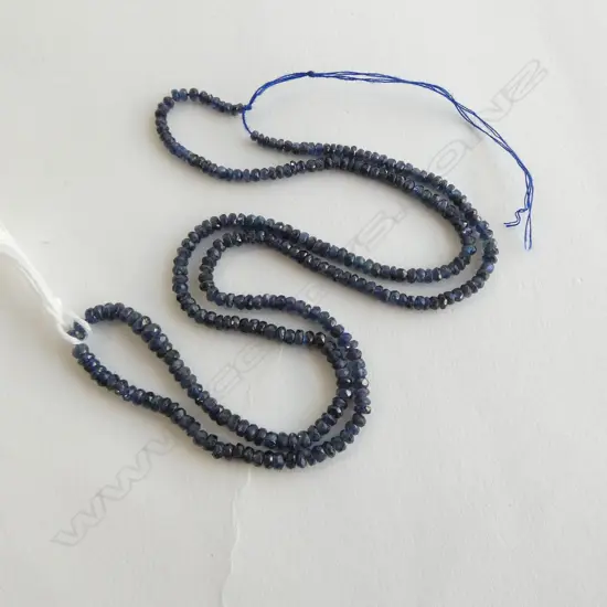 STRING BLUE SAPPHIRE FACETED BEADS (needs clasp) 36.75ct, L.460m
