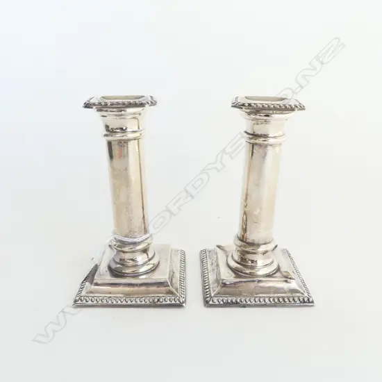 PR STG SILVER CANDLESTICKS B'HAM 1901 H.125mm 261grms